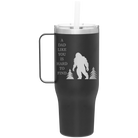 Personalized black 40 oz vacuum insulated tumbler mug with 'Bigfoot' design
