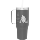 Personalized slate 40 oz vacuum insulated tumbler mug with 'Bigfoot' design