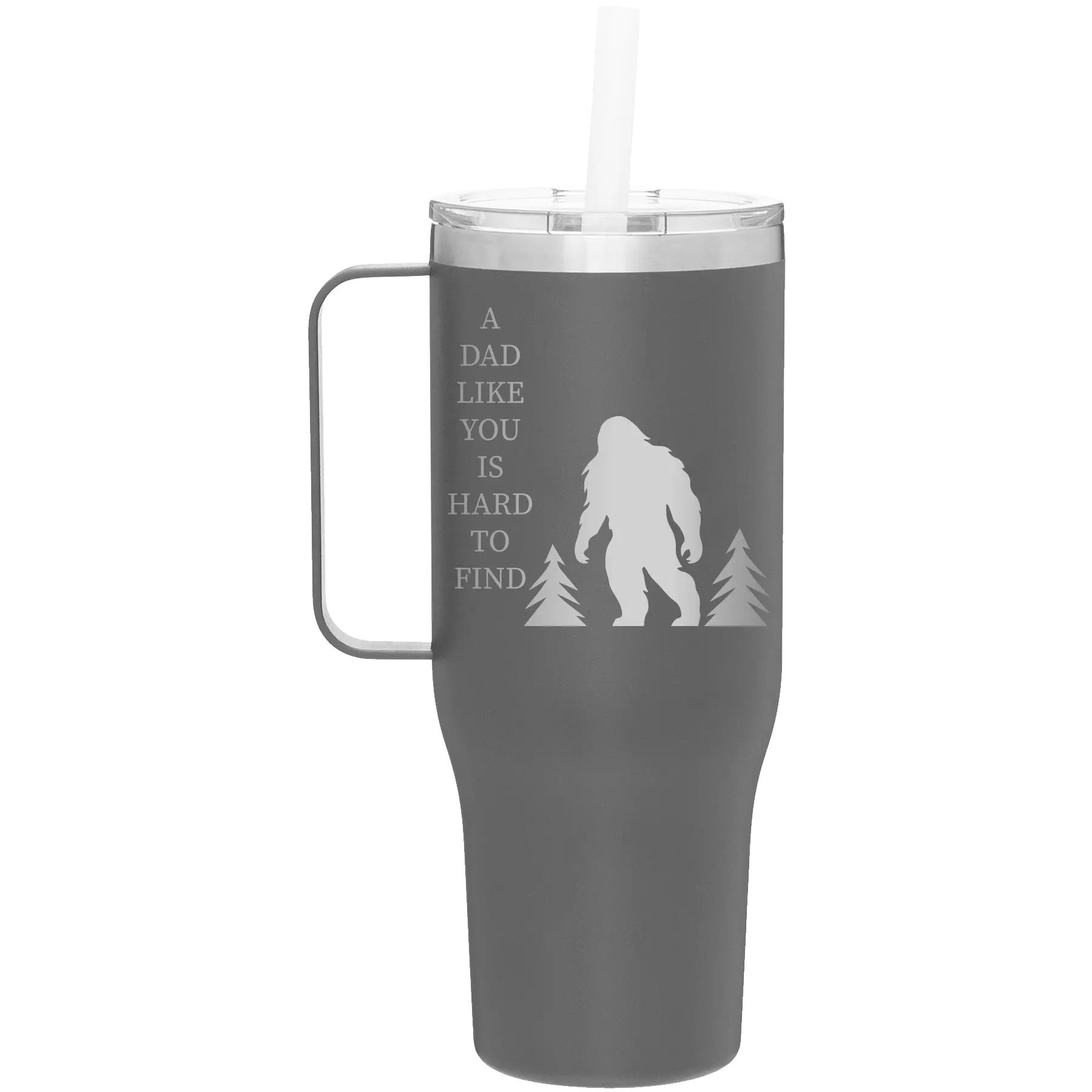 Personalized slate 40 oz vacuum insulated tumbler mug with 'Bigfoot' design