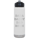 Laser etched white 20 oz vacuum insulated water bottle with 'Bruh' design