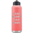 Laser etched coral 32 oz vacuum insulated water bottle with 'Bruh' design