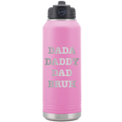 Laser etched light purple 32 oz vacuum insulated water bottle with 'Bruh' design