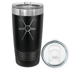 Laser etched black 20 oz vacuum insulated tumbler with 'By Par' design