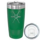 Laser etched green 20 oz vacuum insulated tumbler with 'By Par' design