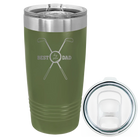 Laser etched olive green 20 oz vacuum insulated tumbler with 'By Par' design