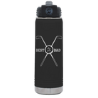 Laser etched black 20 oz vacuum insulated water bottle with 'By Par' design