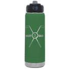 Laser etched green 20 oz vacuum insulated water bottle with 'By Par' design
