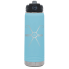 Laser etched light blue 20 oz vacuum insulated water bottle with 'By Par' design