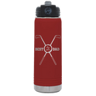 Laser etched maroon 20 oz vacuum insulated water bottle with 'By Par' design