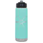 Laser etched teal 20 oz vacuum insulated water bottle with 'By Par' design