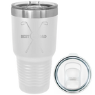 Laser etched white 30 oz vacuum insulated tumbler with 'By Par' design