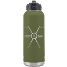 Laser etched olive green 32 oz vacuum insulated water bottle with 'By Par' design