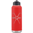 Laser etched red 32 oz vacuum insulated water bottle with 'By Par' design