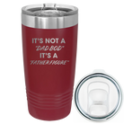 Laser etched maroon 20 oz vacuum insulated tumbler with 'Dad Bod' design