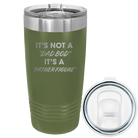 Laser etched olive green 20 oz vacuum insulated tumbler with 'Dad Bod' design
