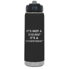 Laser etched black 20 oz vacuum insulated water bottle with 'Dad Bod' design