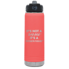 Laser etched coral 20 oz vacuum insulated water bottle with 'Dad Bod' design