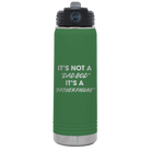 Laser etched green 20 oz vacuum insulated water bottle with 'Dad Bod' design