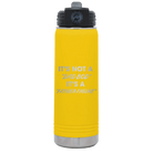 Laser etched yellow 20 oz vacuum insulated water bottle with 'Dad Bod' design