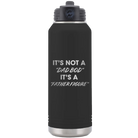 Laser etched black 32 oz vacuum insulated water bottle with 'Dad Bod' design