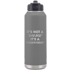 Laser etched dark gray 32 oz vacuum insulated water bottle with 'Dad Bod' design