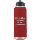 Laser etched maroon 32 oz vacuum insulated water bottle with 'Dad Bod' design
