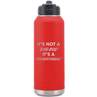 Laser etched red 32 oz vacuum insulated water bottle with 'Dad Bod' design