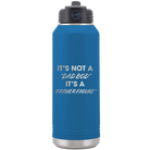 Laser etched royal blue 32 oz vacuum insulated water bottle with 'Dad Bod' design