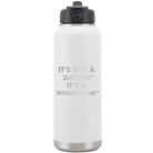 Laser etched white 32 oz vacuum insulated water bottle with 'Dad Bod' design
