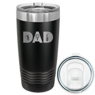 Laser etched black 20 oz vacuum insulated tumbler with 'Dad Golf' design