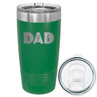 Laser etched green 20 oz vacuum insulated tumbler with 'Dad Golf' design