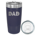Laser etched navy 20 oz vacuum insulated tumbler with 'Dad Golf' design