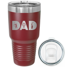 Laser etched maroon 30 oz vacuum insulated tumbler with 'Dad Golf' design