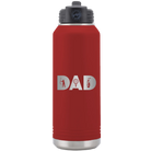 Laser etched maroon 32 oz vacuum insulated water bottle with 'Dad Golf' design