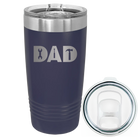 Laser etched navy 20 oz vacuum insulated tumbler with 'Dad Tools' design