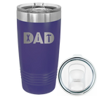 Laser etched purple 20 oz vacuum insulated tumbler with 'Dad Tools' design