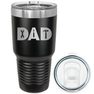 Laser etched black 30 oz vacuum insulated tumbler with 'Dad Tools' design