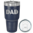 Laser etched navy 30 oz vacuum insulated tumbler with 'Dad Tools' design