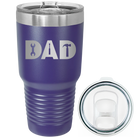 Laser etched purple 30 oz vacuum insulated tumbler with 'Dad Tools' design