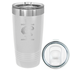 Laser etched white 20 oz vacuum insulated tumbler with 'Daddysaurus' design