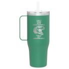Personalized forage 40 oz vacuum insulated tumbler mug with 'Daddysaurus' design