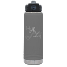 Laser etched dark gray 20 oz vacuum insulated water bottle with 'Days that end in Y' design