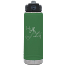 Laser etched green 20 oz vacuum insulated water bottle with 'Days that end in Y' design