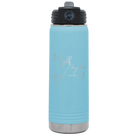 Laser etched light blue 20 oz vacuum insulated water bottle with 'Days that end in Y' design