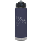 Laser etched navy 20 oz vacuum insulated water bottle with 'Days that end in Y' design