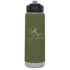Laser etched olive green 20 oz vacuum insulated water bottle with 'Days that end in Y' design