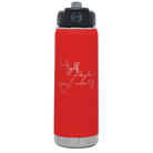Laser etched red 20 oz vacuum insulated water bottle with 'Days that end in Y' design