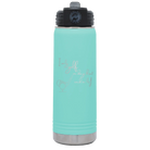 Laser etched teal 20 oz vacuum insulated water bottle with 'Days that end in Y' design