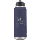 Laser etched navy 32 oz vacuum insulated water bottle with 'Days that end in Y' design