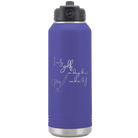 Laser etched purple 32 oz vacuum insulated water bottle with 'Days that end in Y' design